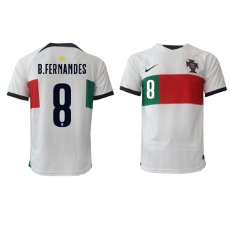 Portugal Bruno Fernandes #8 Borta Kläder VM 2022 Kortärmad